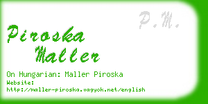 piroska maller business card